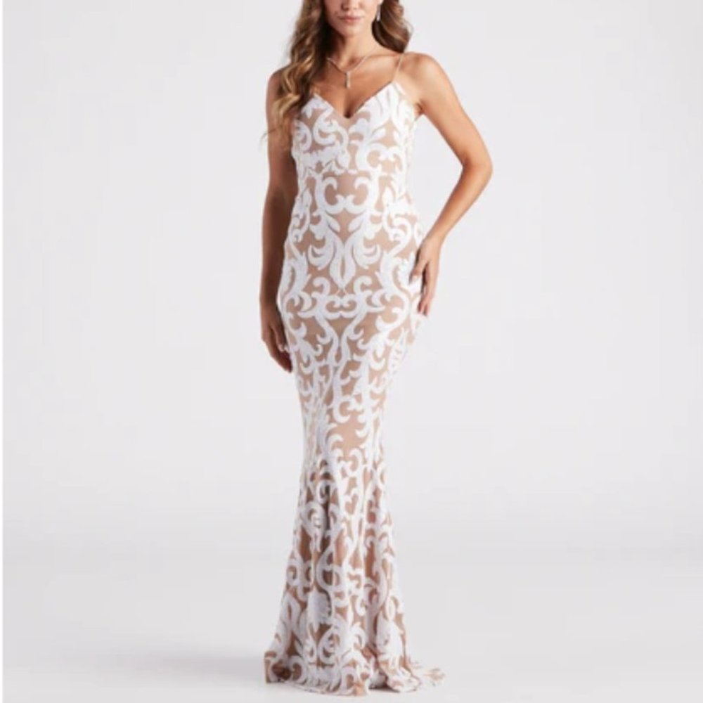 Lea Formal Sequin Low Back Dress